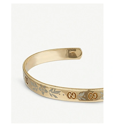 Shop Gucci Icon Blossom 18ct Yellow Gold Bracelet