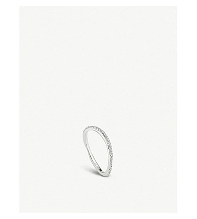 Shop Monica Vinader Riva Sterling Silver And Diamond Ring