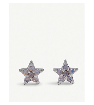 Shop Astrid & Miyu Mystic Star Stud Earrings In Silver