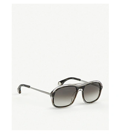 Shop Blake Kuwahara Niemeyer Acetate Sunglasses In Black Black
