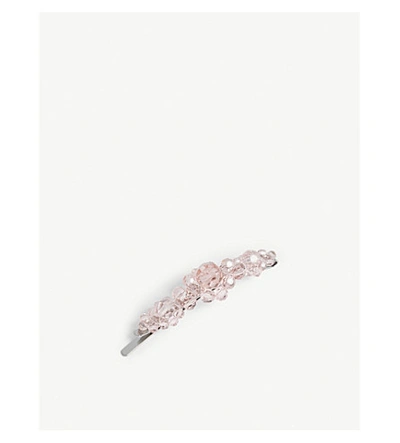 Shop Simone Rocha Large Flower Crystal Hair Clip In Pink