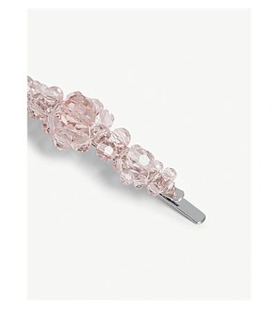 Shop Simone Rocha Large Flower Crystal Hair Clip In Pink