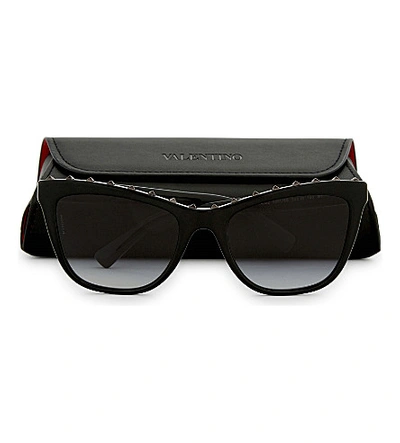 Shop Valentino Va4022 Cat-eye Sunglass In Black