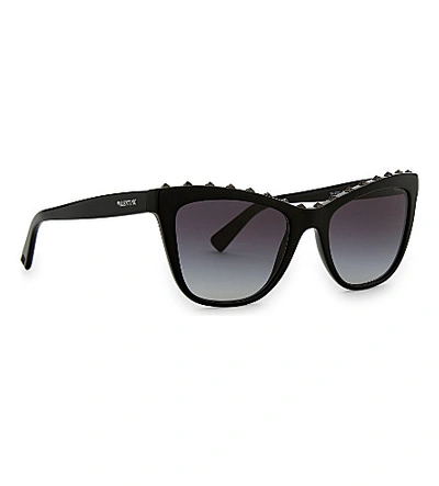 Shop Valentino Va4022 Cat-eye Sunglass In Black