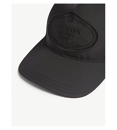 Shop Prada Womens Black Logo Nylon Baseball Cap