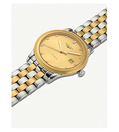 Shop Longines L4.874.3.37.7 Flagship Diamond And Gold Watch