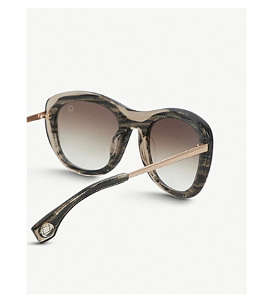 Shop Blake Kuwahara Chareau Herringbone Sunglasses In Brown Multi