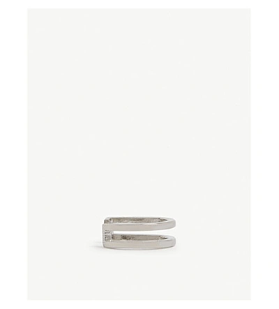 Shop Astrid & Miyu Simple Wishbone Ear Cuff In Rhodium