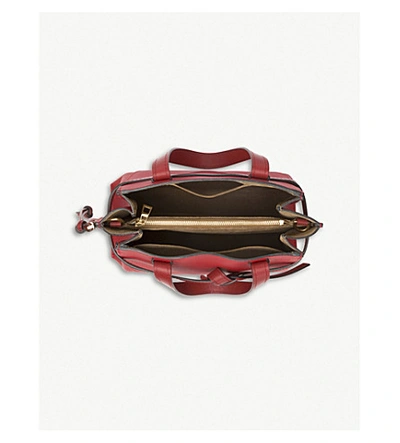 Shop Loewe Gate Top-handle Small Leather Tote Bag In Scarlet Red/burnt Re