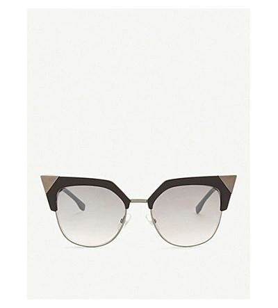 Shop Fendi Ff0149s Cat-eye Frame Sunglasses In Gunmetal Black