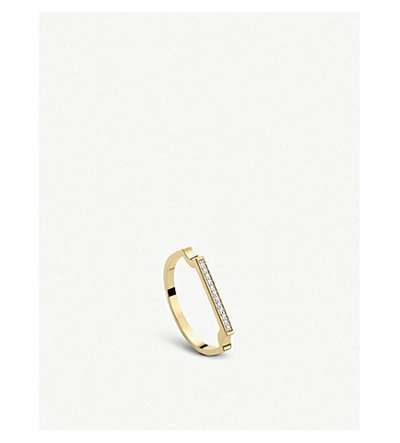 Shop Monica Vinader Womens White Signature 18ct Yellow-gold Vermeil And Diamond Thin Ring