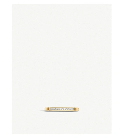 Monica Vinader Signature 18ct Yellow-gold Vermeil And Diamond Thin Ring In White