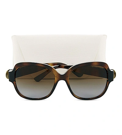 Shop Michael Kors Womens Dark Tortoise Havana Suz Square Sunglasses