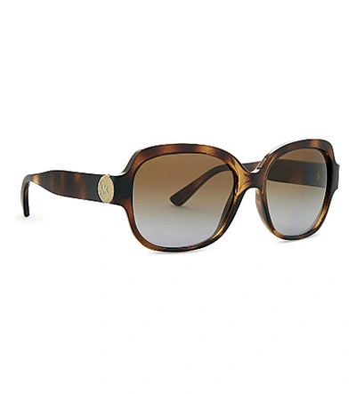 Shop Michael Kors Womens Dark Tortoise Havana Suz Square Sunglasses
