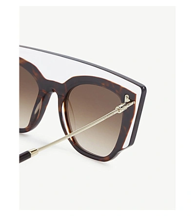 Shop Valentino Va4035 Havana Square-frame Sunglasses In Brown
