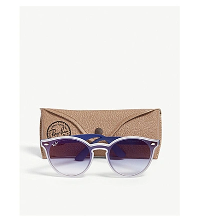 Shop Ray Ban Rb4380 Cat-eye-frame Sunglasses In Clear