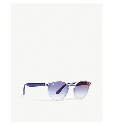 Shop Ray Ban Rb4380 Cat-eye-frame Sunglasses In Clear