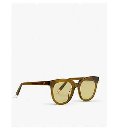 Shop Gentle Monster Inscarlet Acetate Sunglasses In Khaki/olive