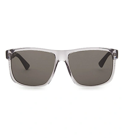 Gucci Gg0010s Square-frame Sunglasses In Grey | ModeSens