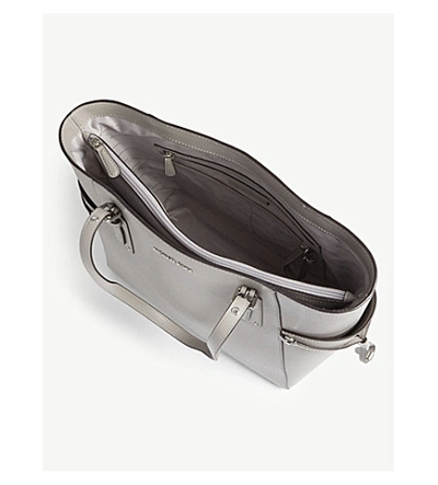 Shop Michael Michael Kors Leather Tote Bag In Pearl Grey