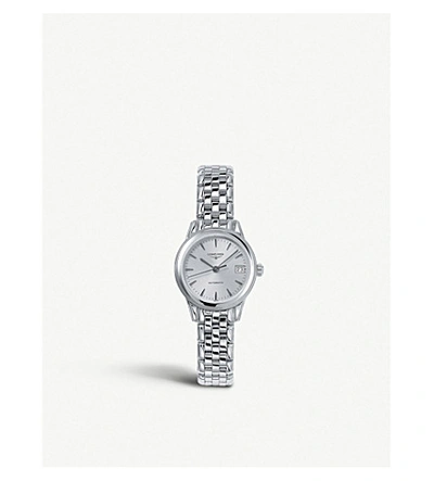 Shop Longines Women's Silver L4.274.4.72.6 Flagship Stainless Steel Watch