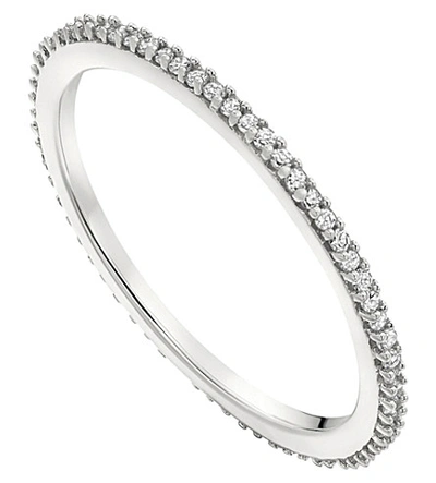 Shop Monica Vinader Skinny Sterling Silver And Diamond Eternity Ring