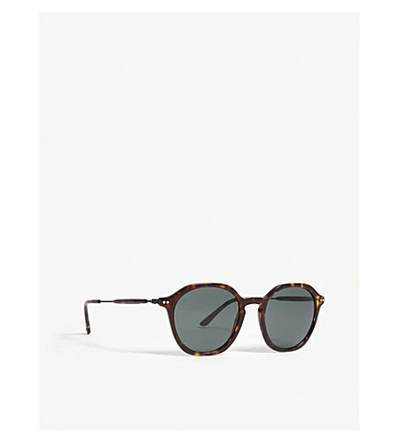 Shop Giorgio Armani Havana Ar8109 Phantos-frame Sunglasses In Brown