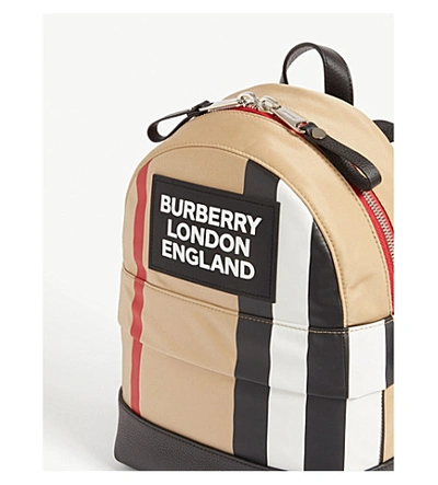 Shop Burberry Nico Small Check Backpack In Archive Beige