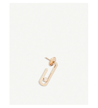 Shop Messika Gigi Hadid Move Addiction 18ct Rose-gold Diamond Left Earring In Pink