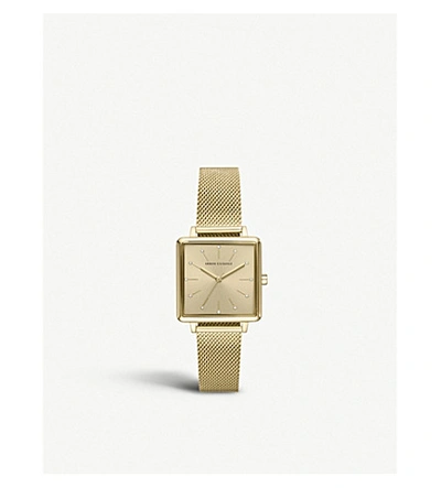 Shop Armani Exchange Ax5801 Lola Square Gold-plated Watch