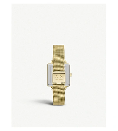 Shop Armani Exchange Ax5801 Lola Square Gold-plated Watch