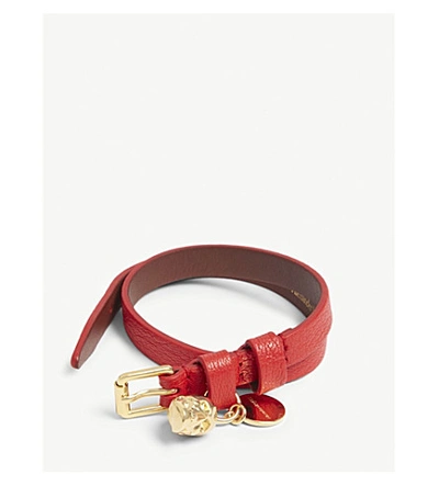 Shop Alexander Mcqueen Skull Wrap Bracelet In Lust Red