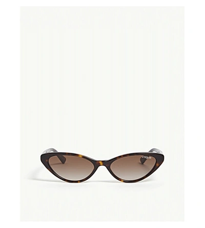 Shop Vogue Gigi Hadid Vo5237s Cat Eye Tortoiseshell Sunglasses In Dark Havana