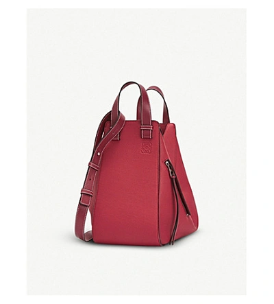 Shop Loewe Hammock Medium Leather Handbag In Raspberry