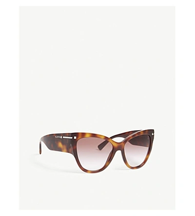 Shop Valentino Women's Havana Va4028 Cat-eye Frame Sunglasses