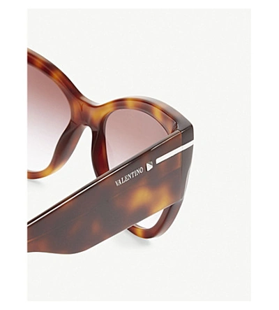 Shop Valentino Women's Havana Va4028 Cat-eye Frame Sunglasses