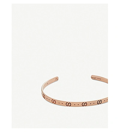 Shop Gucci Womens Gold Icon 18ct Rose Gold Bracelet