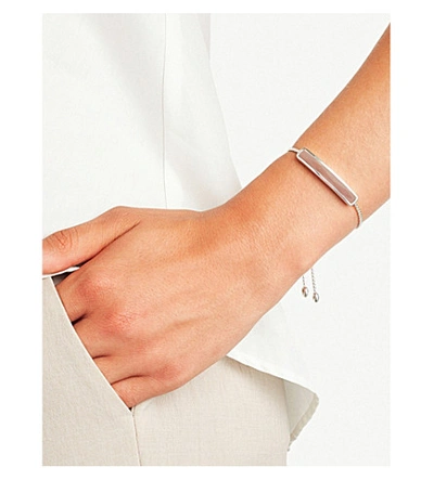 Shop Monica Vinader Baja Sterling Silver And Rose Quartz Bracelet In Pink