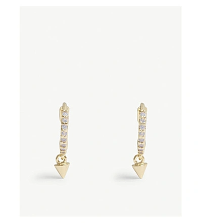 Shop Astrid & Miyu Mystic Spike Huggies Earrings In Gold