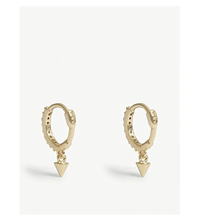 Shop Astrid & Miyu Mystic Spike Huggies Earrings In Gold