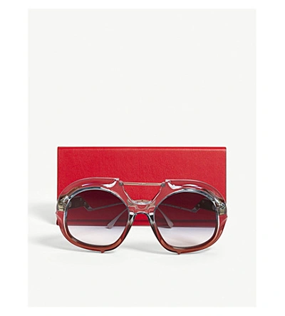 Shop Fendi Round-frame Sunglasses In Blue