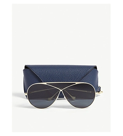 Shop Loewe Puzzle Pilot-frame Sunglasses In Gold