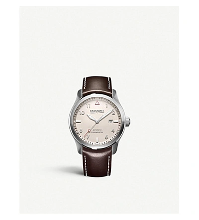 Shop Bremont Solo/wi-si Stainless Steel Leather Strap Watch