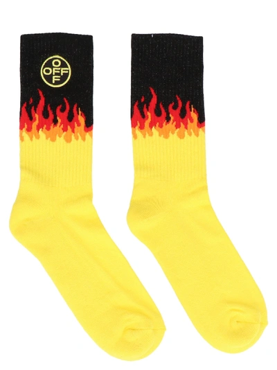Shop Off-white Yellow Cotton Socks