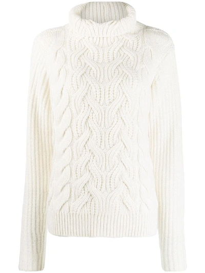 Shop Helmut Lang White Wool Sweater