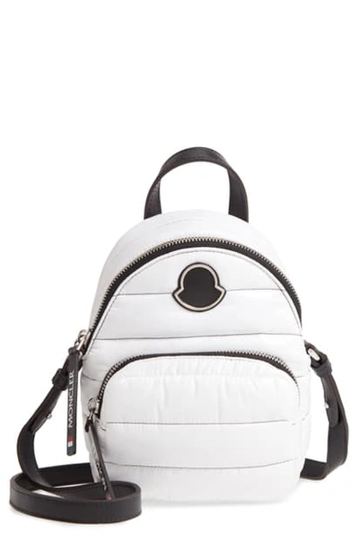 Shop Moncler Mini Kilia Quilted Crossbody Backpack In White