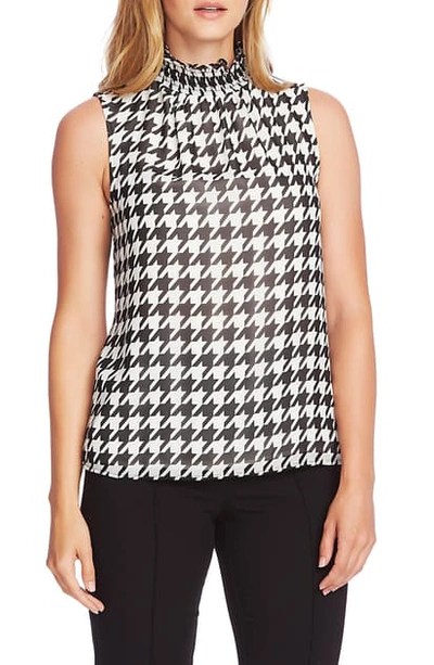 Shop Vince Camuto Ruffle Neck Sleeveless Top In Rich Black