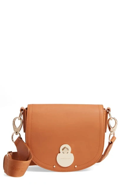 Shop Longchamp Small Cavalcade Leather Crossbody Bag In Natural