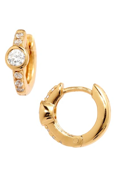 Shop Argento Vivo Cubic Zirconia Huggie Hoop Earrings In Gold