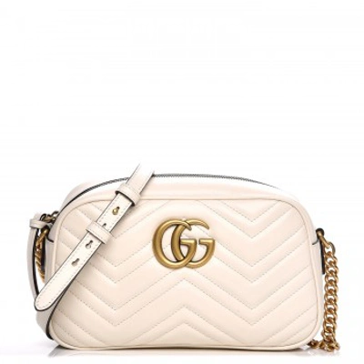 Pre-owned Gucci  Gg Marmont Camera Bag Matelasse Small White